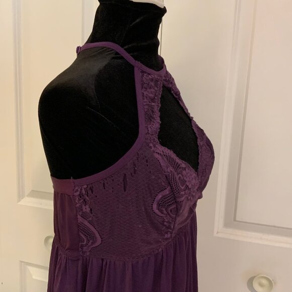 Torrid Purple High Neck Mesh Lace Babydoll Nightgown Torrid 1 US size 1X - Picture 9 of 10